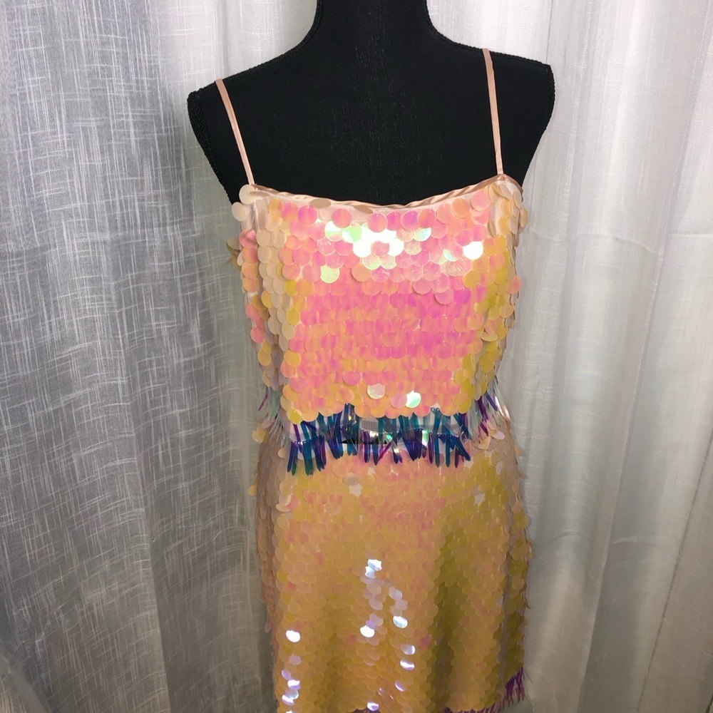 Skies Are Blue Peach Sequin Skirt Set NWT size M - Picture 5 of 16